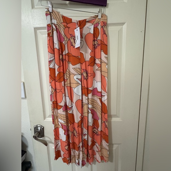 Ava Sky Pants - Ava Sky Floral Pants in Orange, Pink and Cream